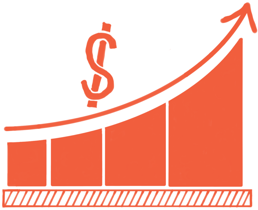 earnings chart showing an increase in cash flow
