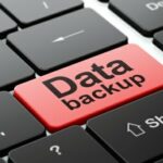 a large button reading "data backup"